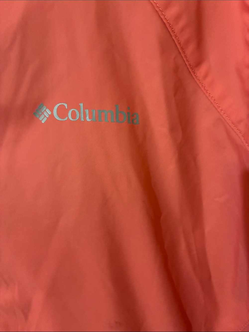 Columbia coral pink windbreaker/rain coat. - Picture 2 of 7